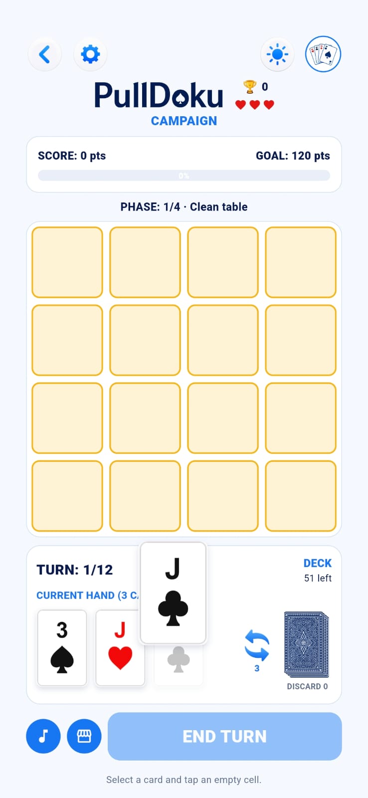 PullDoku campaign game in normal mode