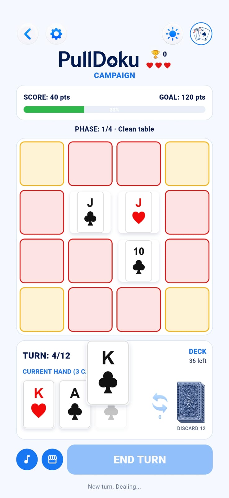 PullDoku sudoku mode game