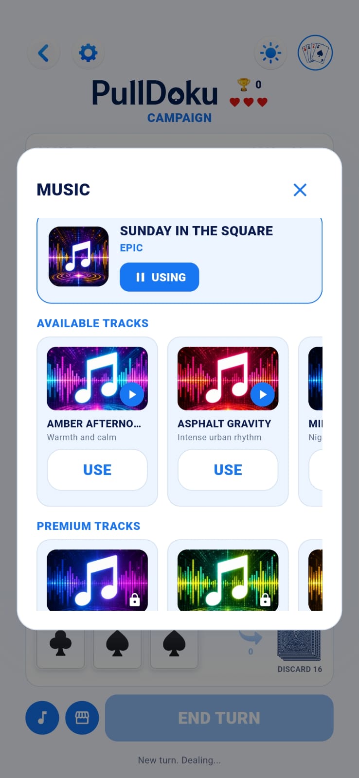 PullDoku music selection modal